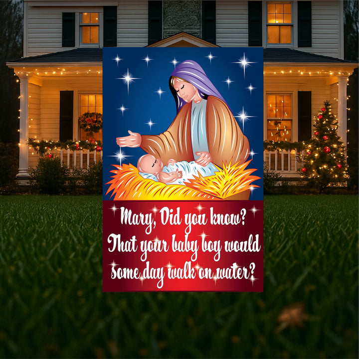 Mary Did You Know Christmas Sign