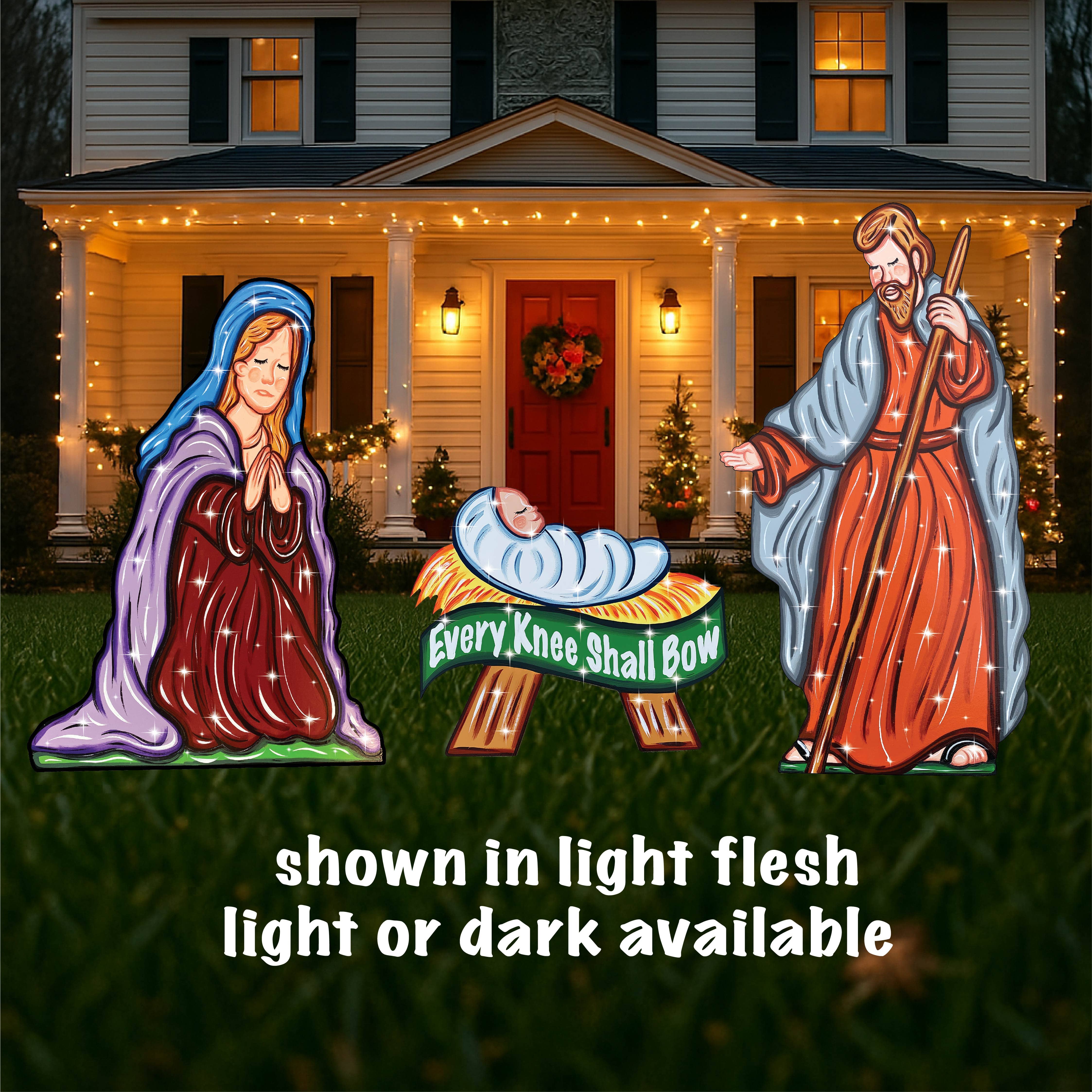 3PC Nativity Set of Mary, Joseph, and Baby Jesus for Christmas Nativity ...