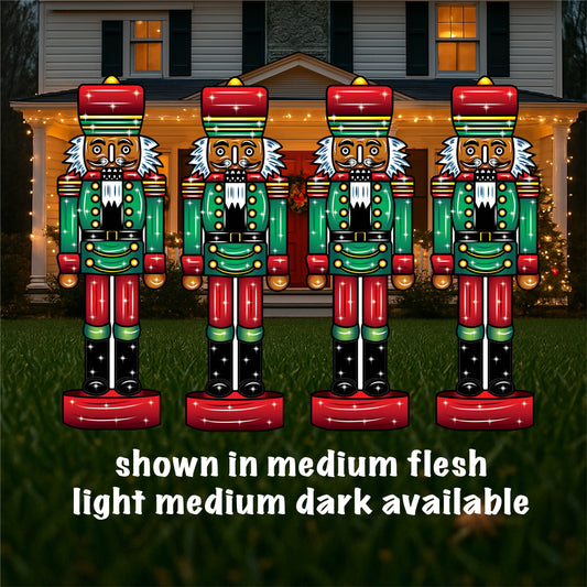 Christmas Medium Flesh tone Large Green Nutcracker Yard Sign