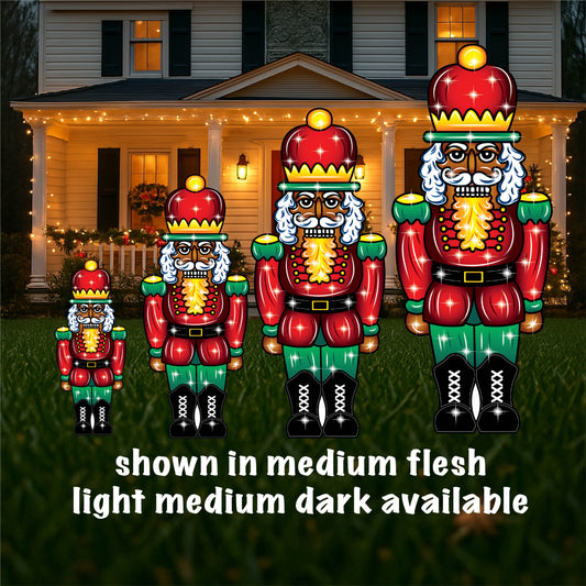 Medium Flesh tone Nutcracker Christmas Yard Art Available in 4 Sizes