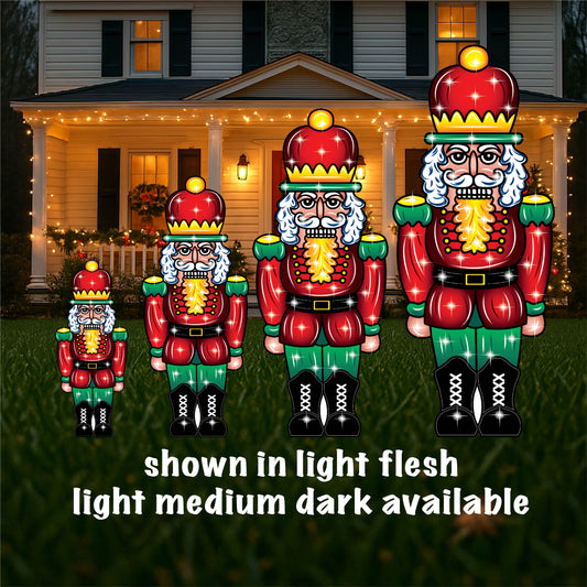 Light Flesh tone Nutcracker Christmas Yard Art Available in 4 Sizes
