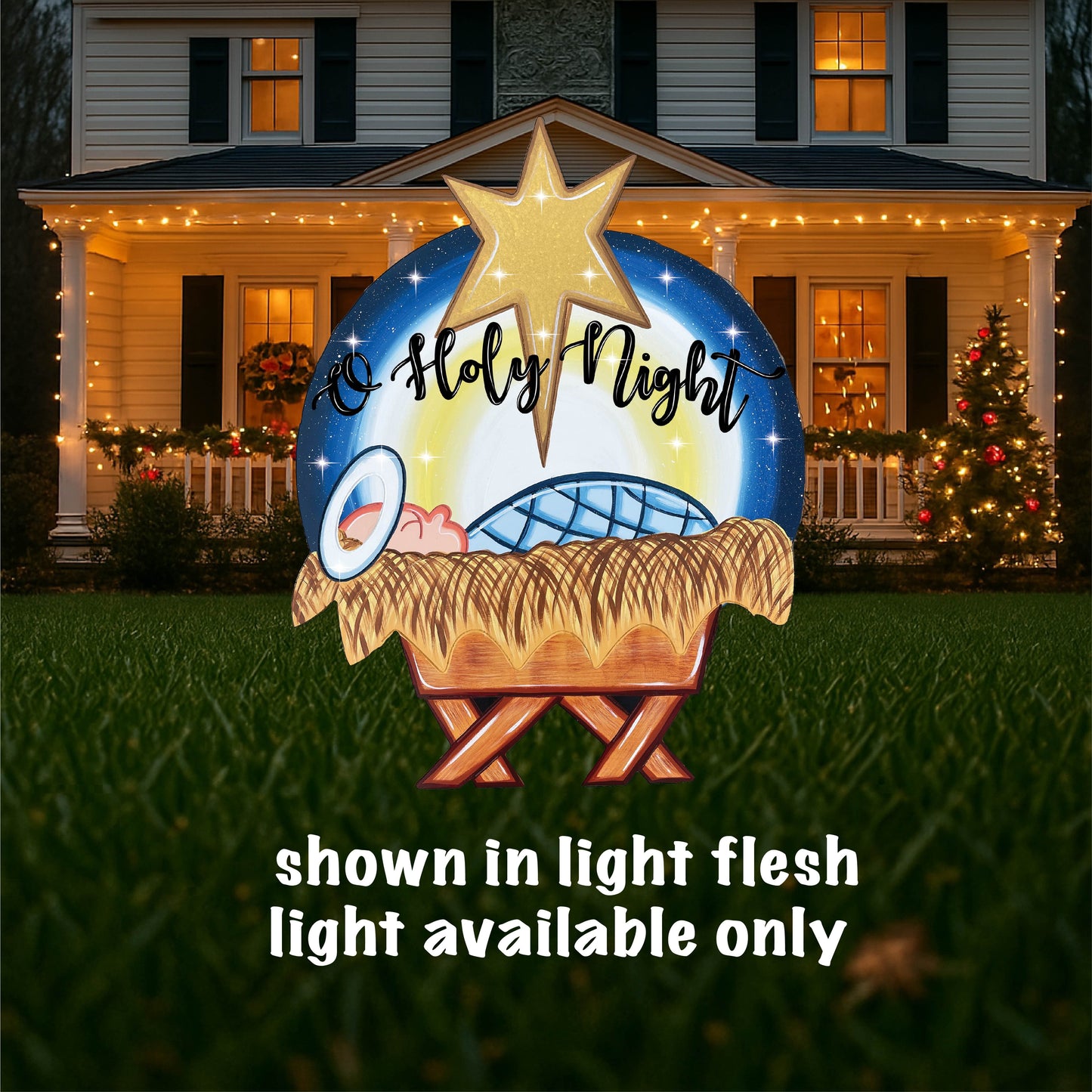 Lighted O Holy Night Manger