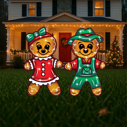 Gingerbread Pa and Ma Christmas Yard Art