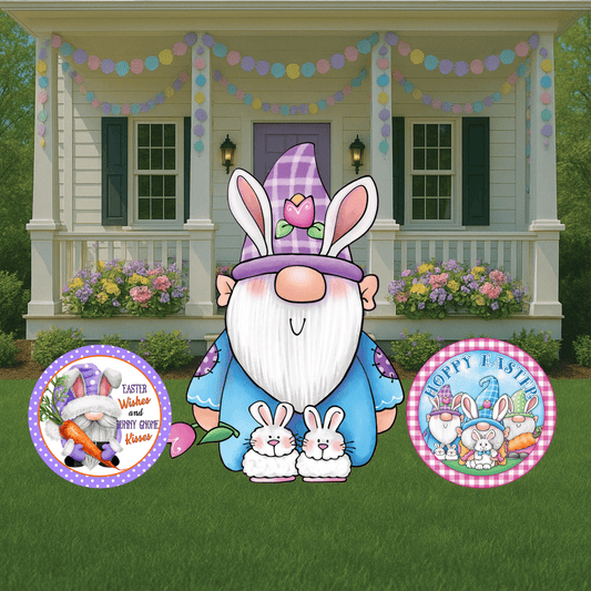 Easter Gnome with Bunny Feet Outdoor Decoration