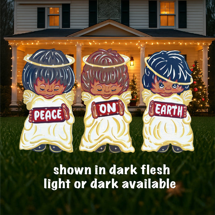 Set of 3 Peace on Earth Christmas Praying Angels Yard Art Decoration