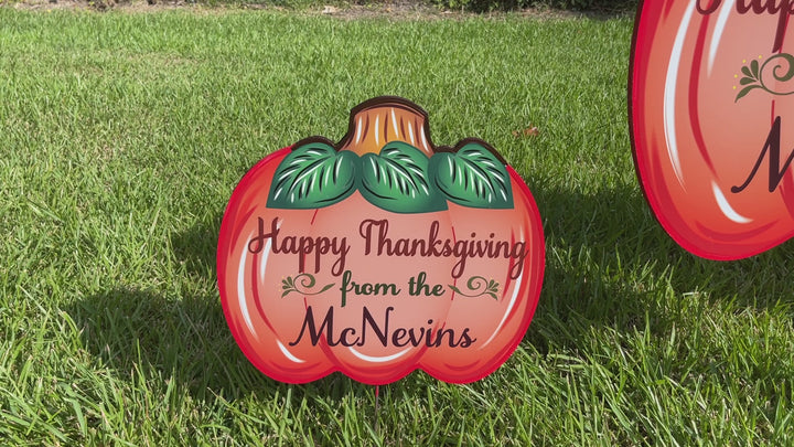 Happy Thanksgiving Fall Pumpkin Yard Art Decoration