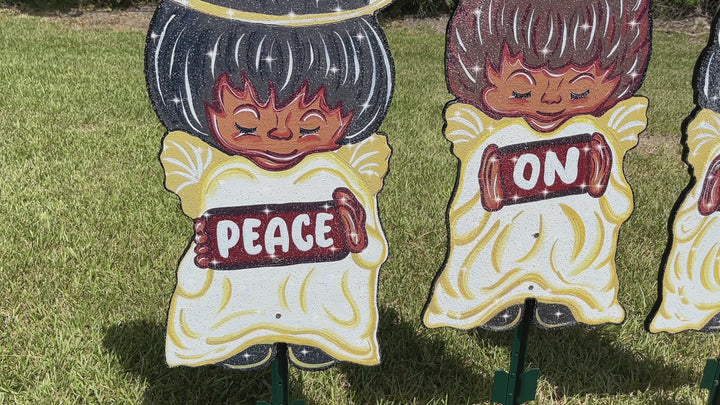 Set of 3 Peace on Earth Christmas Praying Angels Yard Art Decoration