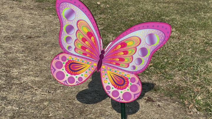 Whimsical Butterfly Yard Stakes – Pink & Neon Garden Decor, Boho Summer Outdoor Art for Lawn or Porch