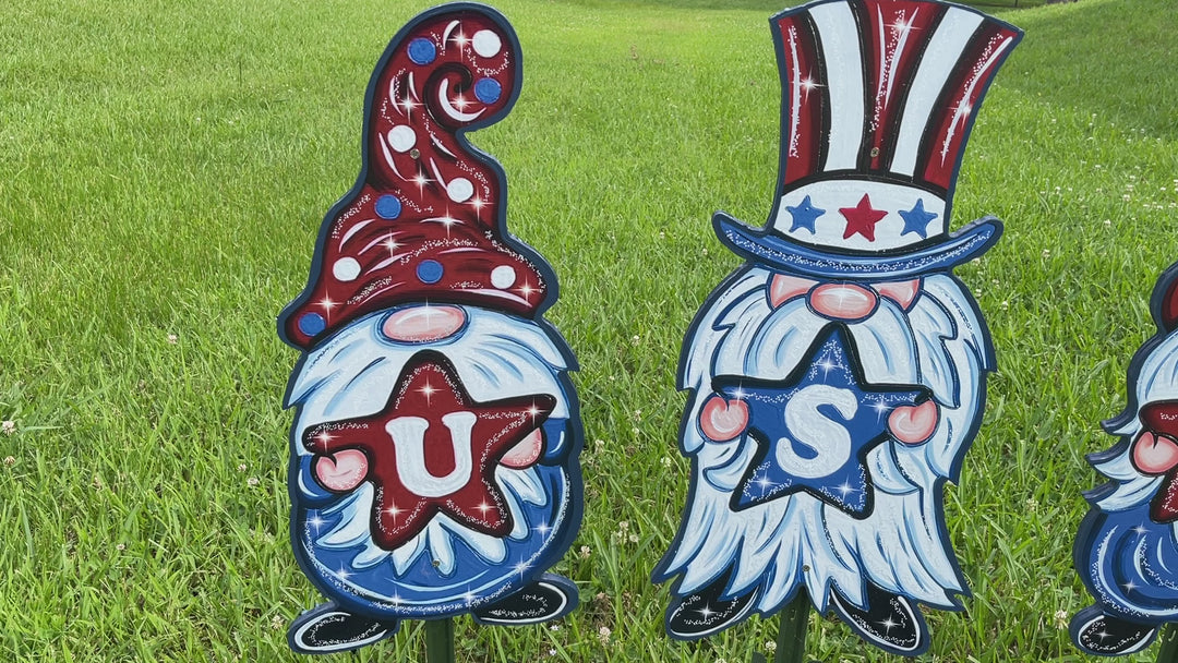 USA Gnomes yard art decorations