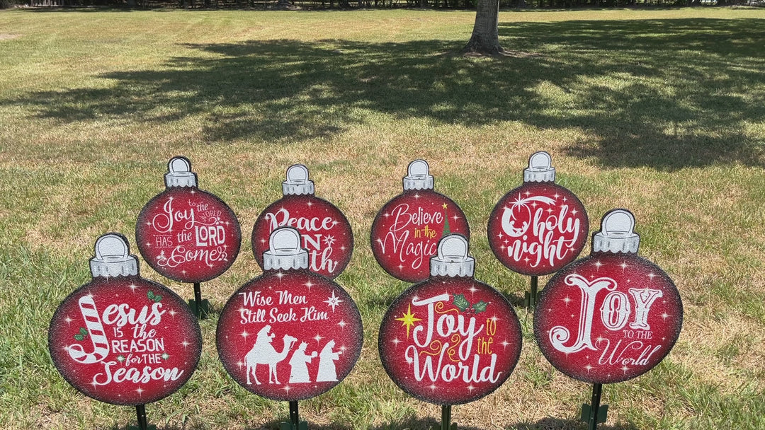 Christmas Bulbs Yard Art Decor