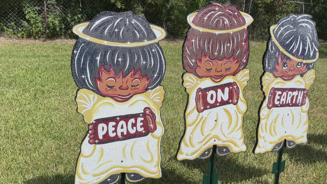 Set of 3 Peace on Earth Christmas Praying Angels Yard Art Decoration