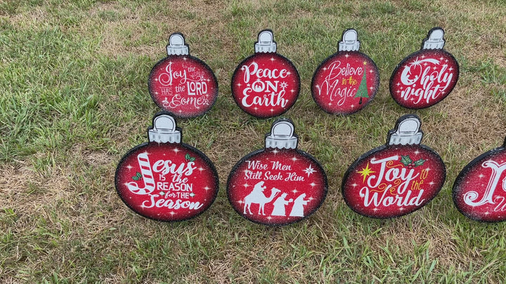 Christmas Bulbs Yard Art Decoration