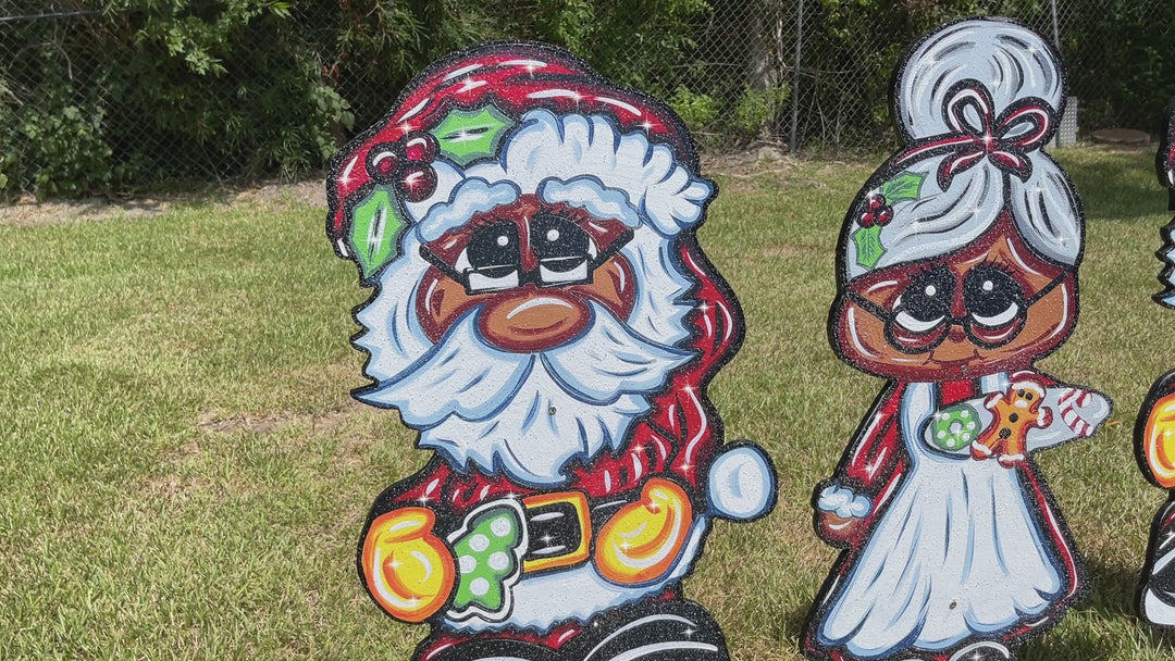 Santa and Mrs. Clause wearing Glasses Christmas Yard Art-sold separately