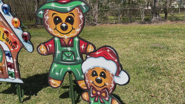 Gingerbread Yard Decor Set – Christmas Gingerbread House + Family Characters | Outdoor Holiday Decorations