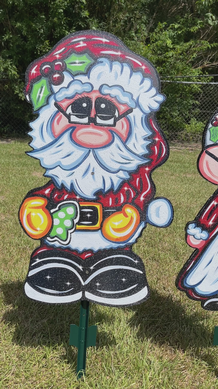 Christmas Santa clause with Mrs Clause yard art decor