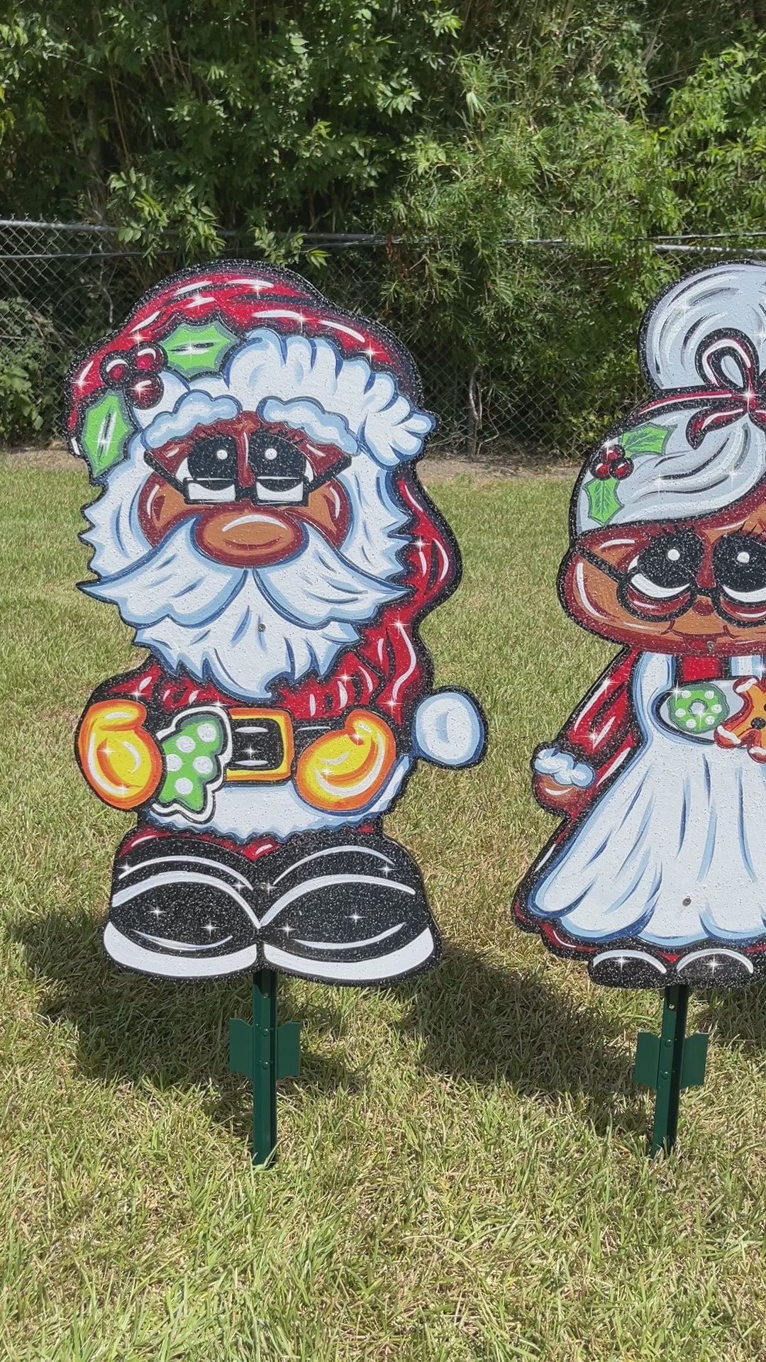 Santa and Mrs. Clause wearing Glasses Christmas Yard Art-sold separately