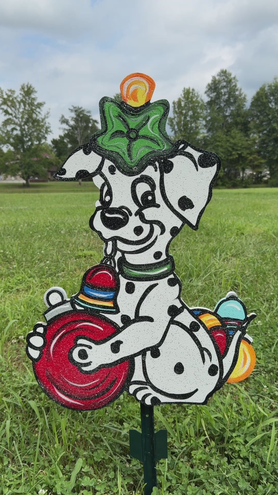 Personalized Dog Christmas Yard Signs | Dalmatian Holiday Lawn Decorations | Dog Lover Gift | Custom Bone Ornaments for Yard or Porch