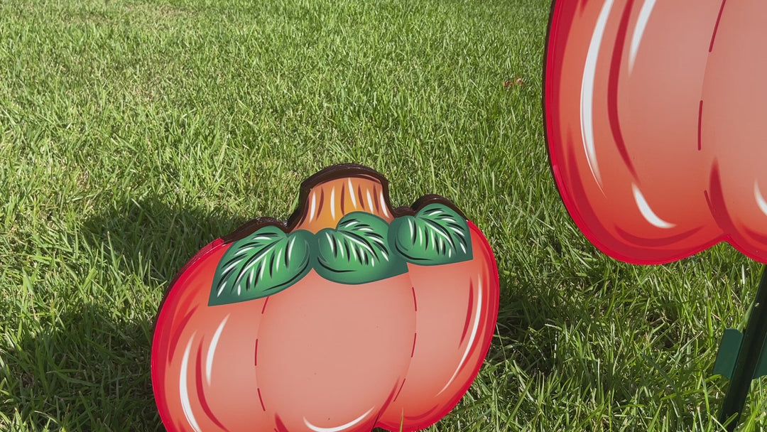 Fall Garden Decor – Pumpkin and Candy Corn Yard Stakes for Autumn Outdoors