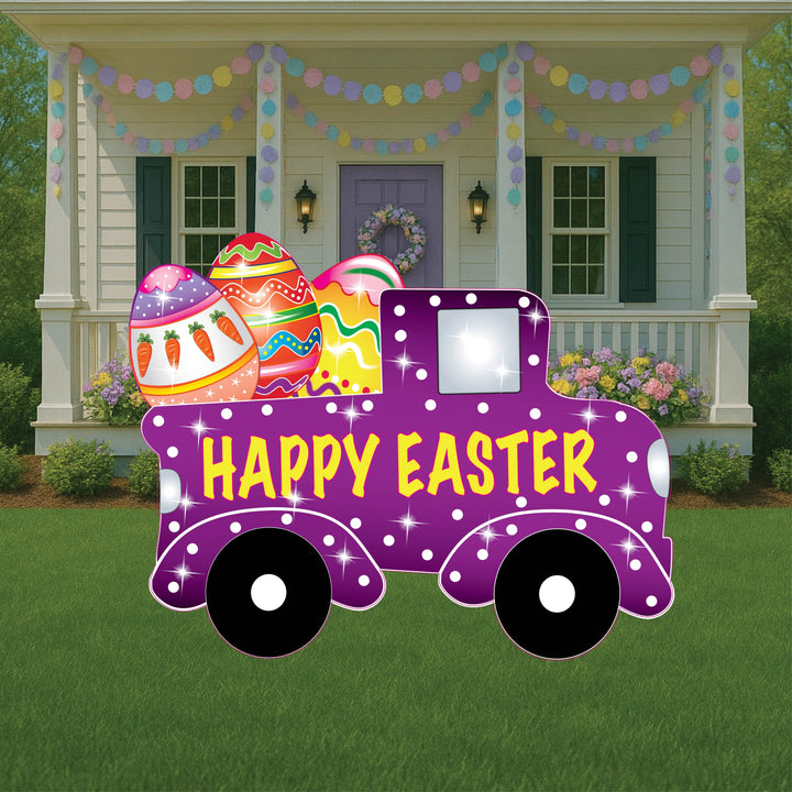 Purple Happy Easter Truck