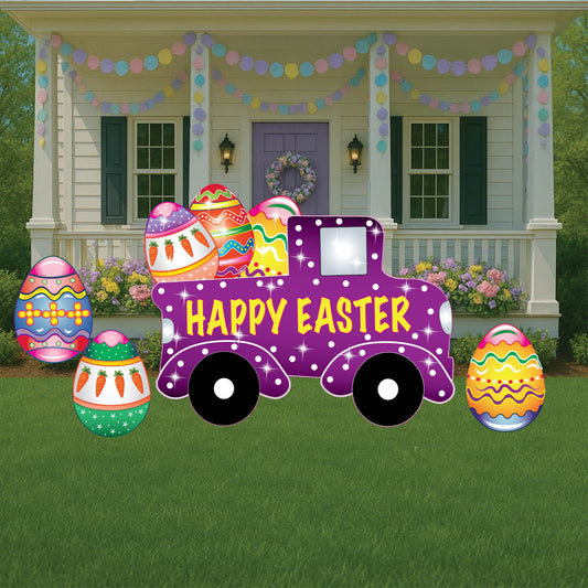 Purple Happy Easter Truck