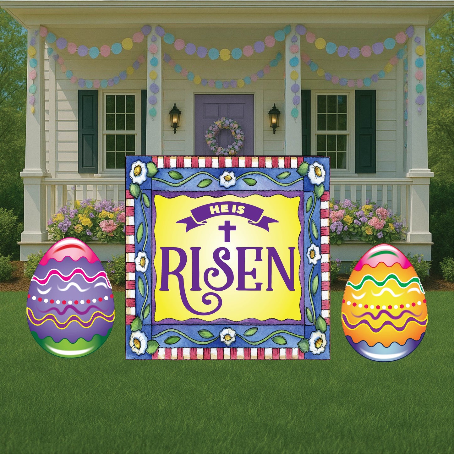 He Is Risen Easter Sign Outdoor Decoration
