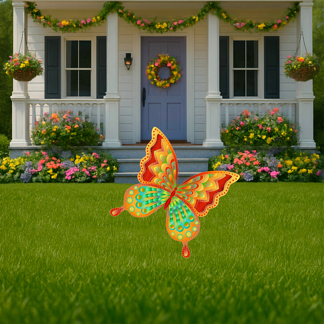 Butterfly wooden yard art sign