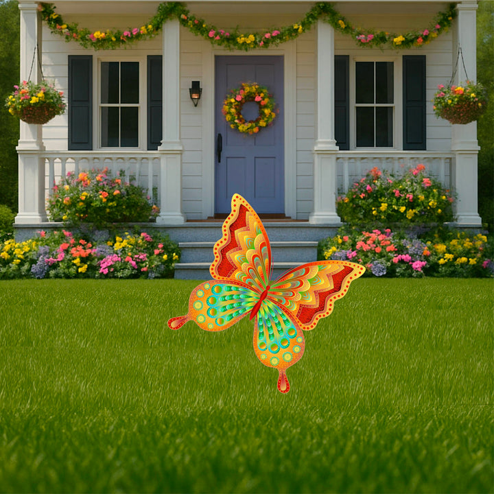 Butterfly wooden yard art sign