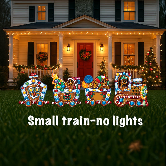Small Ginger Bread Train Christmas Yard Art