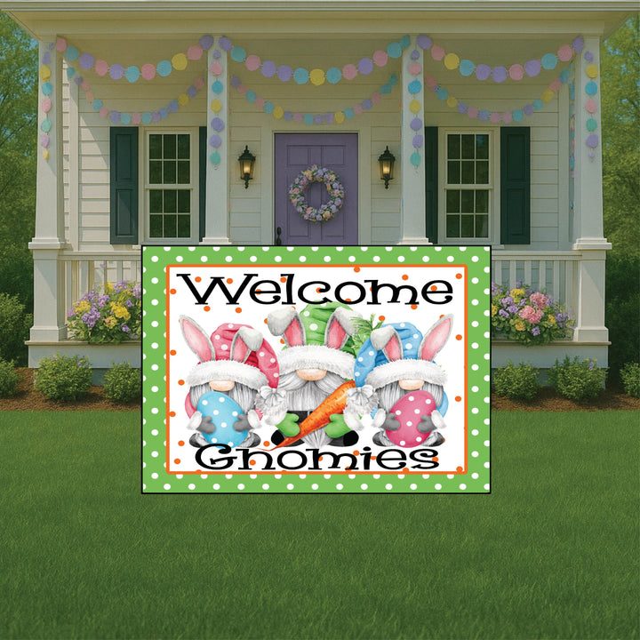 Welcome Gnomies Sign Outdoor Decoration