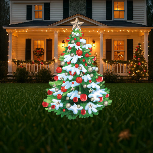 Snow Tree Christmas Yard Art Decor