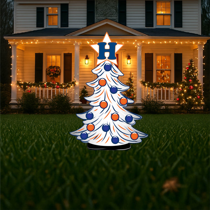 Houston Christmas Tree Yard Art with candy canes and bulbs