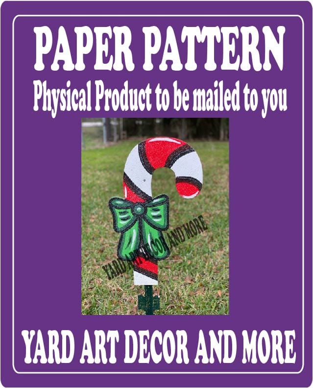 Merry Christmas Yard Art Candy Cane Paper Pattern