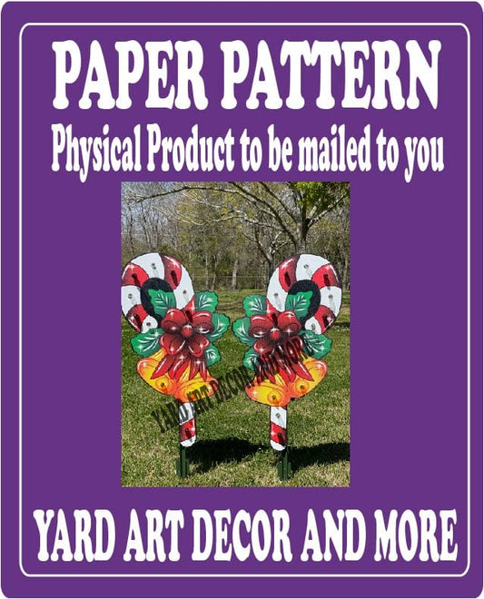 Merry Christmas Yard Art Lighted Candy Cane Paper Pattern