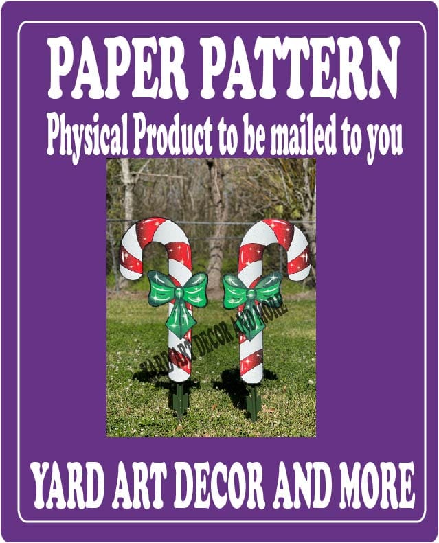 Merry Christmas Yard Art Medium Candy Cane Paper Pattern