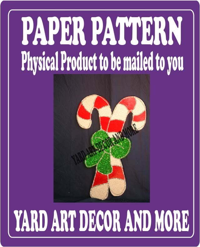 Merry Christmas Yard Art Crossed Candy Cane Paper Pattern