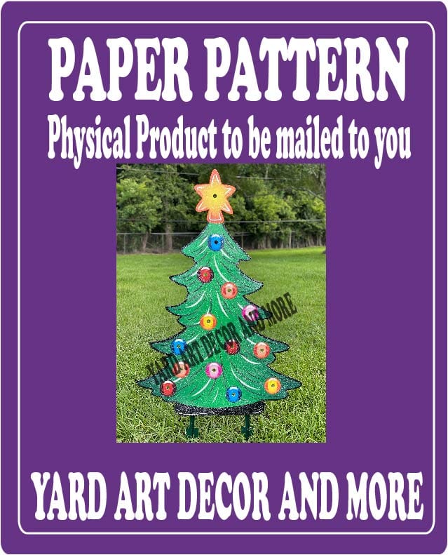 Christmas Traditional Lighted Christmas Tree Yard Art Paper Pattern
