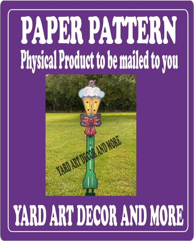 Christmas Traditional Lighted Lamp Post Yard Art Paper Pattern