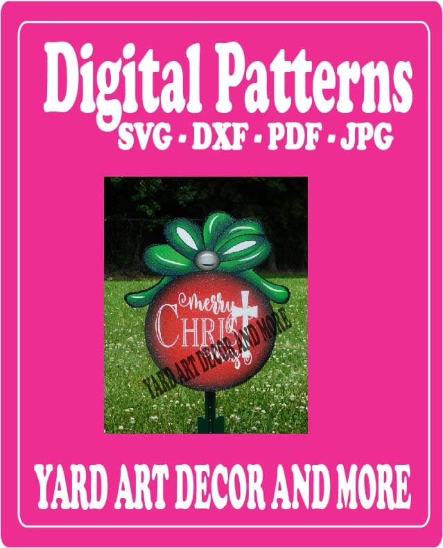 Christmas Traditional Ornament with Cross Graphic Yard Art Digital Templet