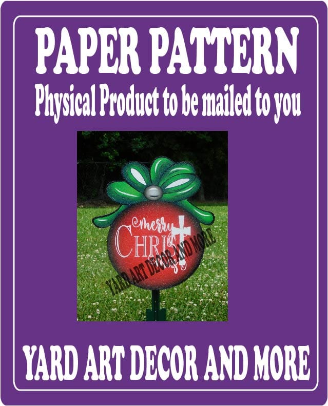 Christmas Traditional Ornament with Cross Graphic Yard Art Paper Pattern