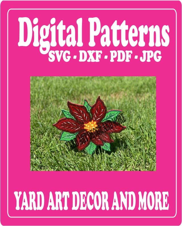 Christmas Traditional Poinsettia Yard Art Digital Template