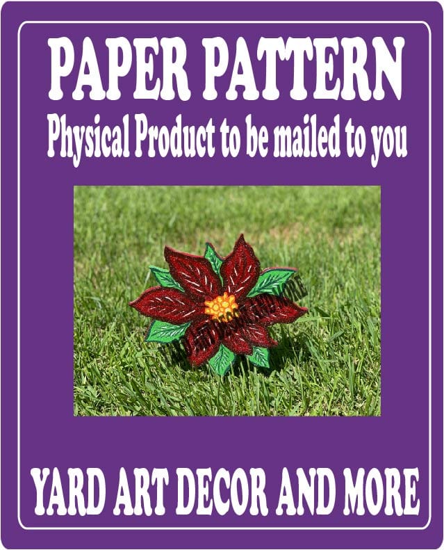Christmas Traditional Poinsettia Yard Art Paper Pattern