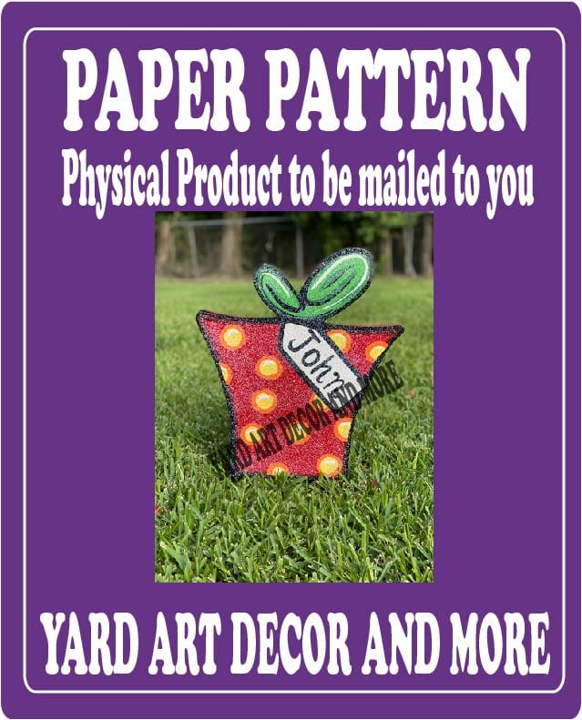Merry Christmas Yard Art 2 Layered Striped Bow Present #3 Paper Pattern