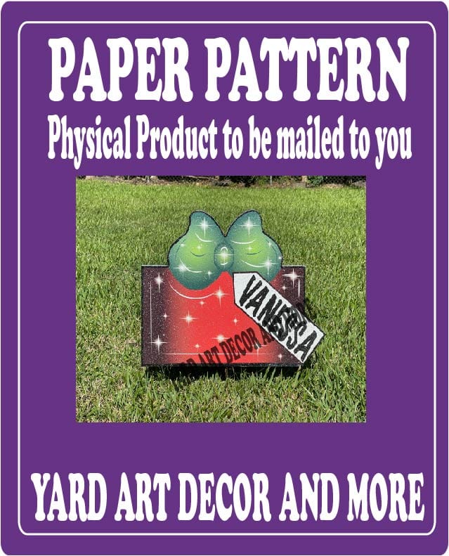 Christmas Traditional Present with Tag Yard Art Paper Pattern
