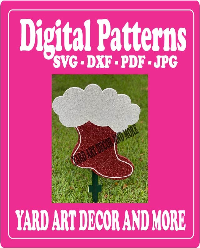 Christmas Traditional Reversible Stocking Yard Art Digital Template
