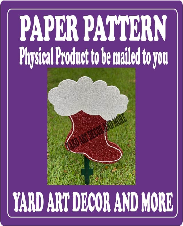 Christmas Traditional Reversible Stocking Yard Art Paper Pattern