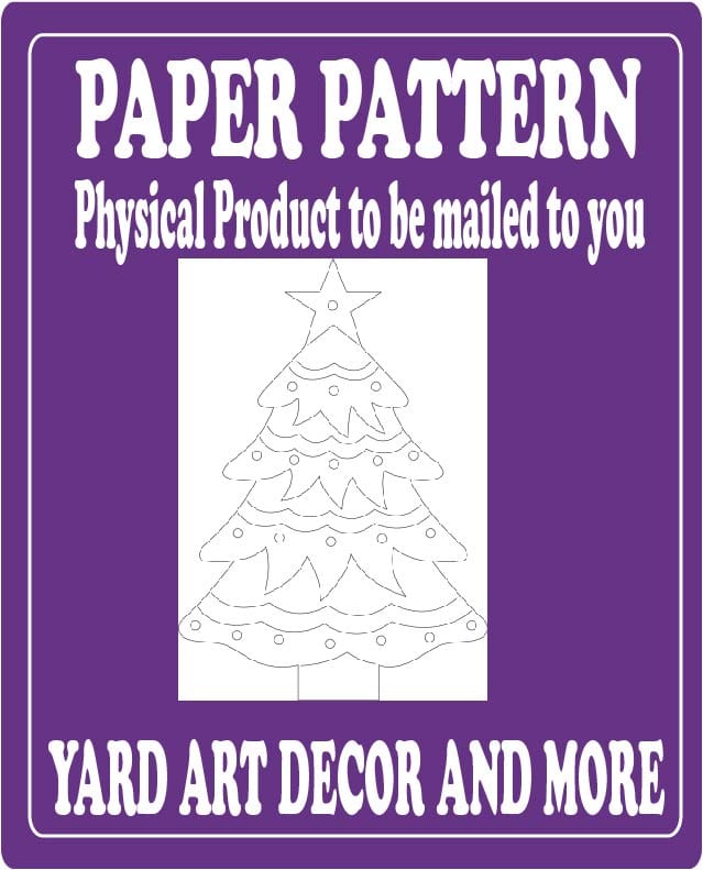Christmas Traditional Christmas Tree with Lights Yard Art Paper Pattern