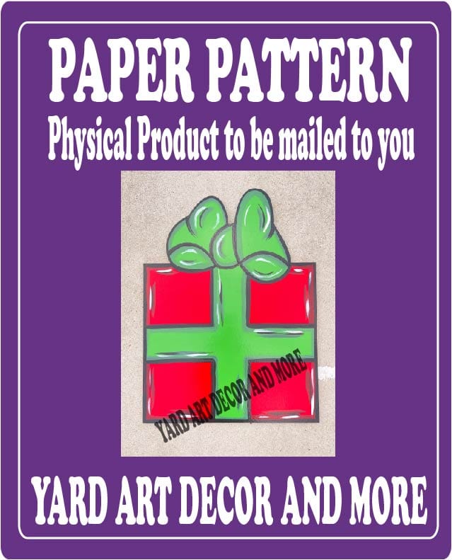 Christmas Traditional Lighted Square Present Yard Art Paper Pattern