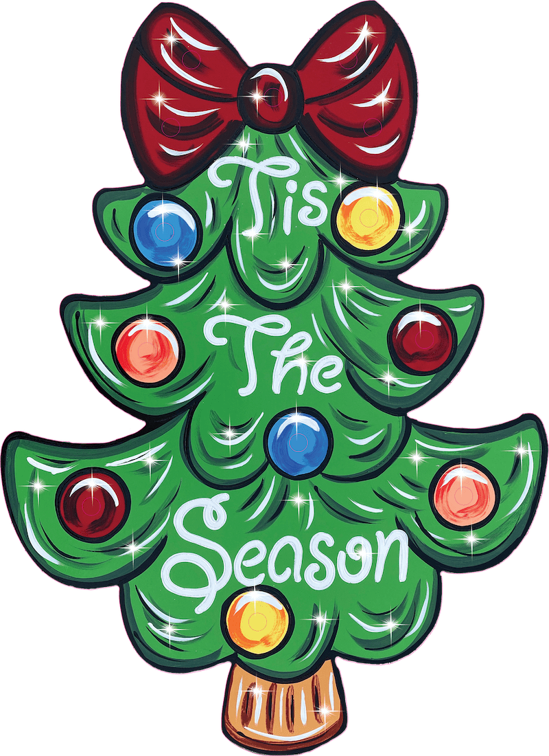 Christmas Yard DecorationsLighted Christmas Tree Yard Art Sign