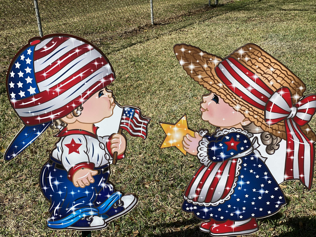 patriotic yard art