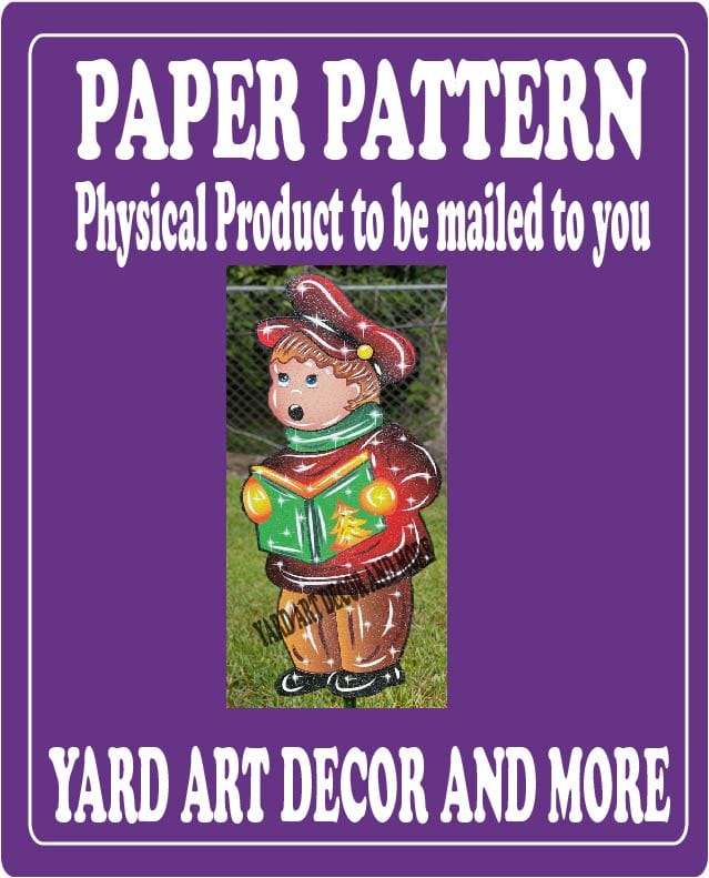 Christmas Traditional Caroling Boy Yard Art Paper Pattern